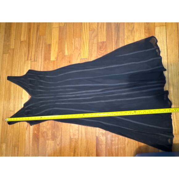 Tadashi Dress Sleeveless Double V Midi Cocktail Evening Mesh Black Womens Size M - Picture 10 of 11